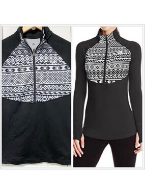 Adidas tribal performance jacket Techfit cold weather half zip gondola print M